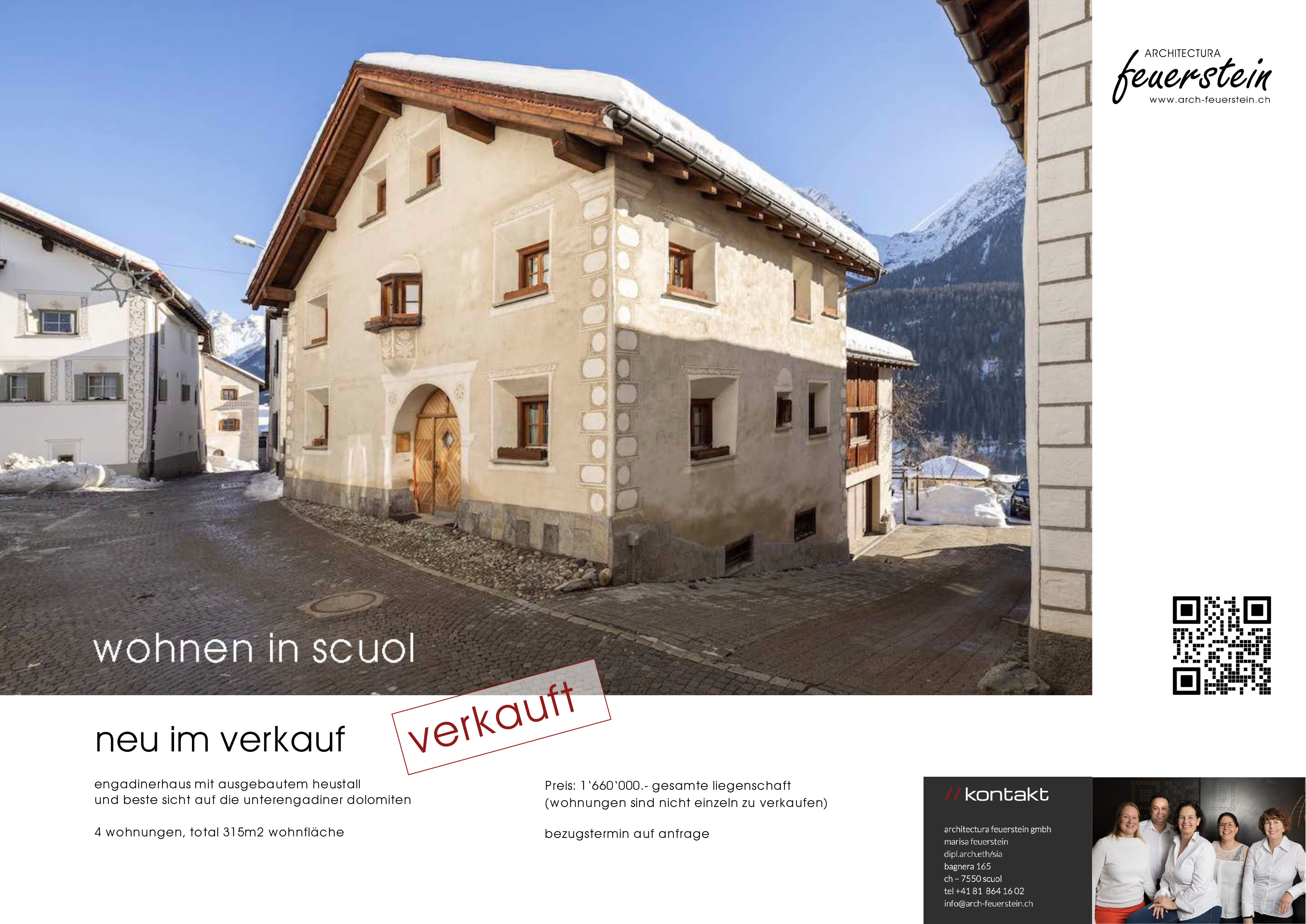 verkauf in scuol, engadin, graubünden